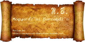 Mogyorósi Barnabás névjegykártya