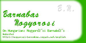 barnabas mogyorosi business card